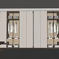 Modern Minimalist Wardrobe Design with Sliding Glass Doors Hanging Space and LED Lighting
