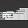 Modern Multi Level Architectural Design With Green Roof And Curved Glass Structure