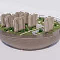 Commercial Building Model Display Equipment With Miniature High Rises And Green Areas