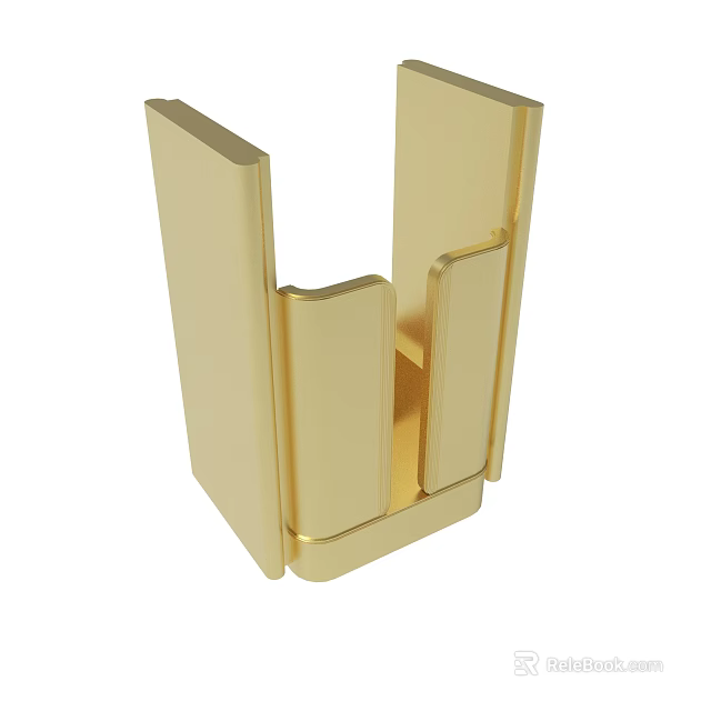 Golden Metal Bracket Structure With Sleek Modern Design And Geometric Shape 3d model 