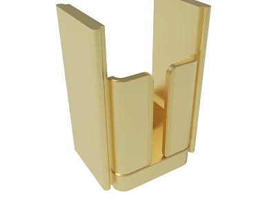 Golden Metal Bracket Structure With Sleek Modern Design And Geometric Shape 3d model