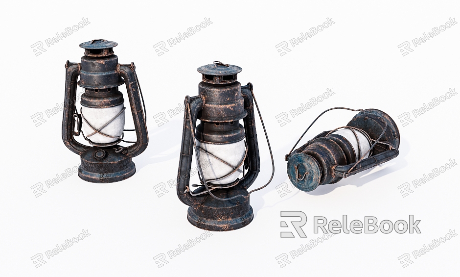 Old portable lamp lantern kerosene lamp model