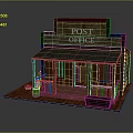 Rustic Post Office Interior Design With Wooden Counter Mailboxes And Seating