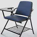 Multicolor Folding Office Chair With Armrests And Small Desk For Work 3d model