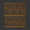 Golden Ornate Railing With Intricate Geometric Patterns And Double Layer Design