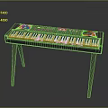 Electronic Keyboard With Digital Display Control Buttons And Built In Speakers On Stand