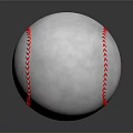 High Quality Everyday Use White Baseball With Red Stitching On Gray Background Surface 3d model