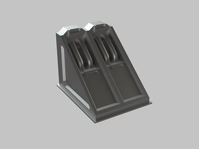 Black Double Slot Stand With Ergonomic Design And Sturdy Base 3d model