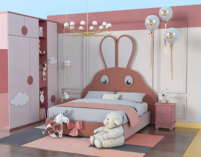 Modern Children's Bed Children's Mattress Sheets 3d model