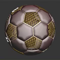 Maroon And Gold Patterned Soccer Ball With Number 12 Logo And KAMA YAMA Branding