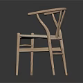Light Colored Wooden Leisure Chair With Curved Armrests And Upholstered Seat Design