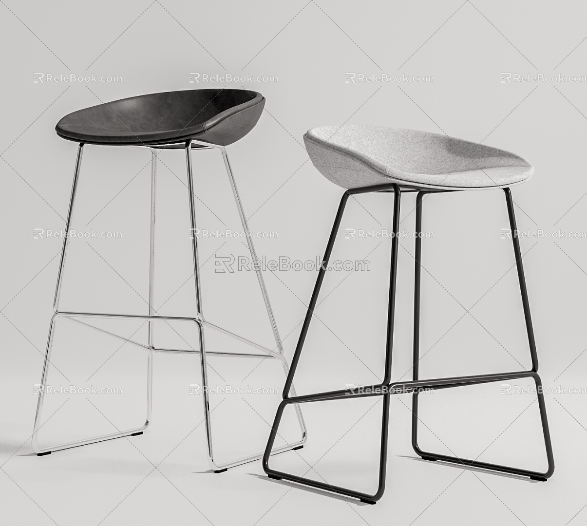 Modern Bar Chair Bar Chair Combination 3d model