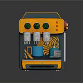 Vibrant Colored Modern Kitchen Coffee Machine With Two Cups And Stylish Design