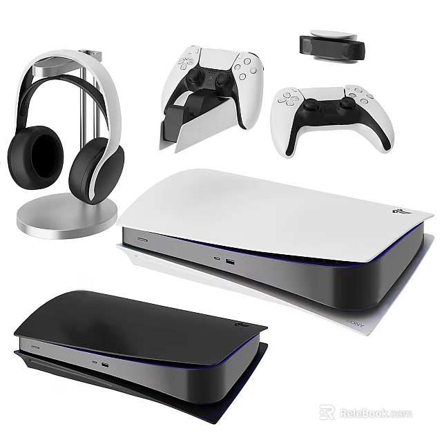 Premium Entertainment Electronics Including Wireless Headphones Game Controllers And Sleek Gaming Consoles For Home Use 3d model 