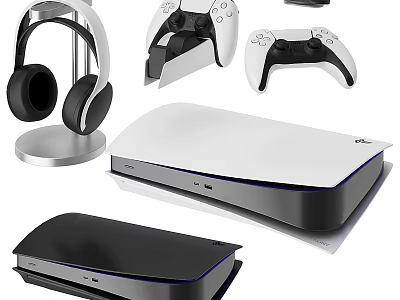 Premium Entertainment Electronics Including Wireless Headphones Game Controllers And Sleek Gaming Consoles For Home Use 3d model
