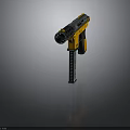 Tactical Yellow And Black Gun With Modern Design Barrel Grip And Magazine