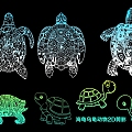 Turtle Turtle Animal 2D Silhouette 3d model