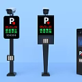 Smart Public Parking Facilities With Camera Display Screen Showing Remaining Spaces And P Sign