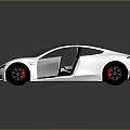 Stylish White Sports Car with Open Scissor Doors and Modern Sleek Design