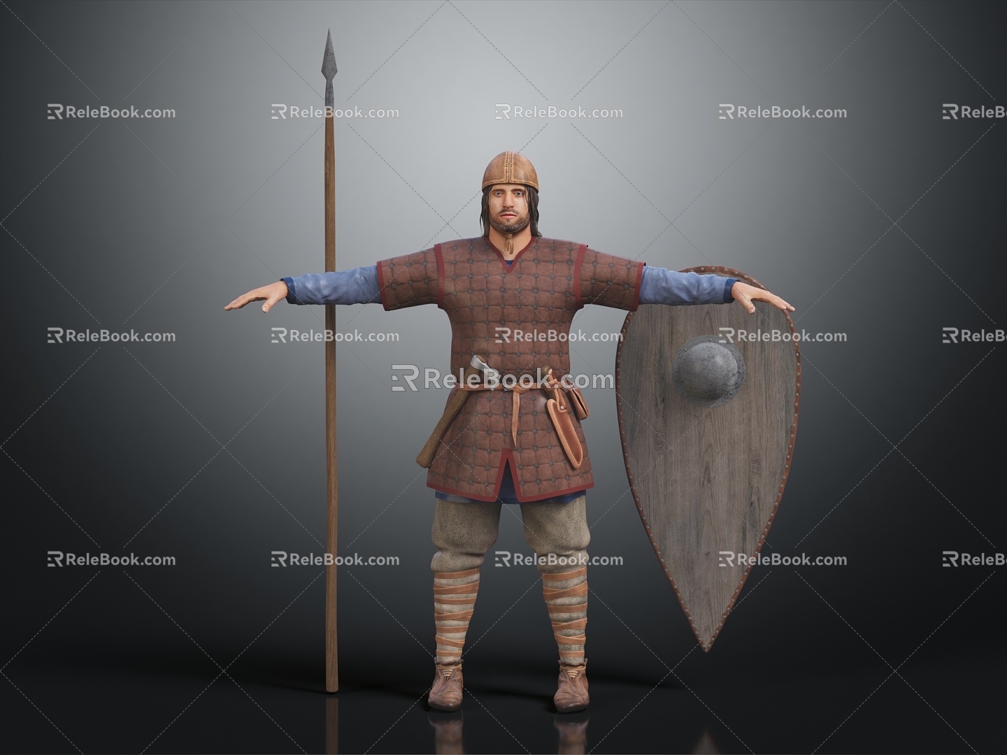 Modern Man Ancient Costume Ancient Soldier Costume Medieval Costume 3d model