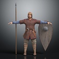 Modern Man Ancient Costume Ancient Soldier Costume Medieval Costume 3d model