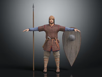 Modern Man Ancient Costume Ancient Soldier Costume Medieval Costume 3d model