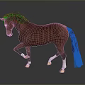 Brown Horse With Black Mane Tail And White Hooves Standing On Gray Reflective Surface