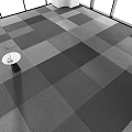 Modern office gray carpet striped carpet geometric carpet color block carpet plaid carpet 3d model