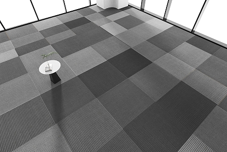 Modern office gray carpet striped carpet geometric carpet color block carpet plaid carpet 3d model