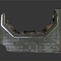 Ancient Gothic Stone Structure With Arched Door Spiral Columns Carvings And Mossy Base