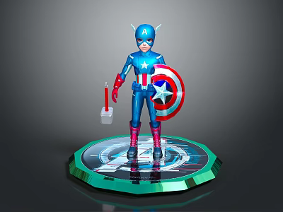 Shiny Green Hexagonal Display Base Furniture For Collectible Figurine Display Stand 3d model