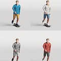 children skateboard little boy figure foreign children people sport boys primary school students 3d model