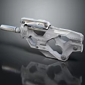 Metallic Modern Weapon With Mechanical Structure And Precision Design Details