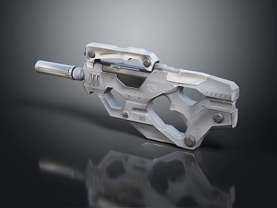 Metallic Modern Weapon With Mechanical Structure And Precision Design Details 3d model
