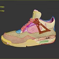 Beige Light Brown Sneakers With Mesh Upper Lace Up AIR Logo White Sole Triangular Accent