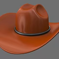 Classic Orange Wide Brim Cowboy Hat With Black Band Design