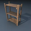 Natural Wooden Three Tiered Open Storage Shelf With Simple Design And Home Organization