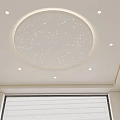 Modern Circular Ceiling Design With Starry Points LED Strip And Recessed Lights 3d model