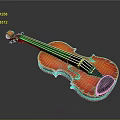 Classical Red Violin Musical Instrument With Wooden Body And Strings