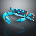 Blue Spotted Crab Sculpture With Vibrant Blue Color And Detailed Decorative Features