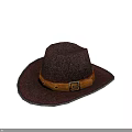 Stylish Brown Woven Hat With Leather Belt Buckle Design