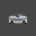 Electric Concept Car With Sleek White Body Blue Accents Futuristic Design And Unique Wheels