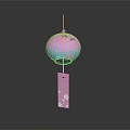 Pink Cherry Blossom Pattern Commercial Decorative Wind Chime Equipment with Hanging Pendant