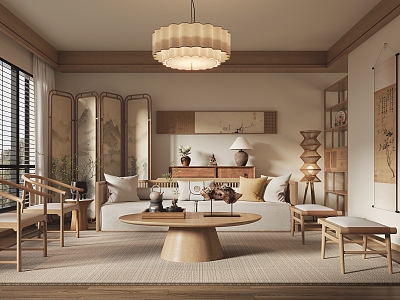 New Chinese Living Room 3d model