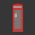 Red Telephone Booth Iconic British Architecture With Classic Design And Glass Panels