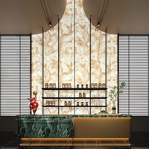 Lobby Water Bar Light Stone Bar 3d model
