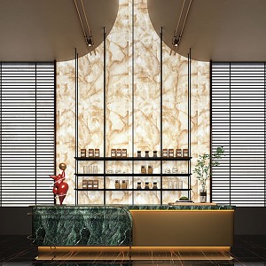 Lobby Water Bar Light Stone Bar 3d model