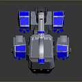 Futuristic Mechanical Animal 3D Model with Silver Blue Exterior and Red Eyes