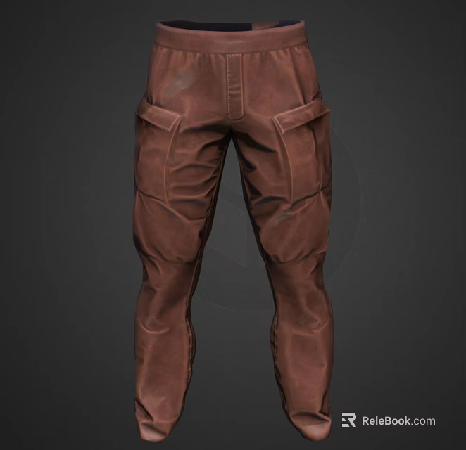 Brown Cargo Pants Featuring Multiple Pockets And Practical Casual Everyday Design 3d model