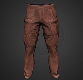 Pants Jeans Pants Leather Pants Pleated Fabric Clothes Suit 3d model